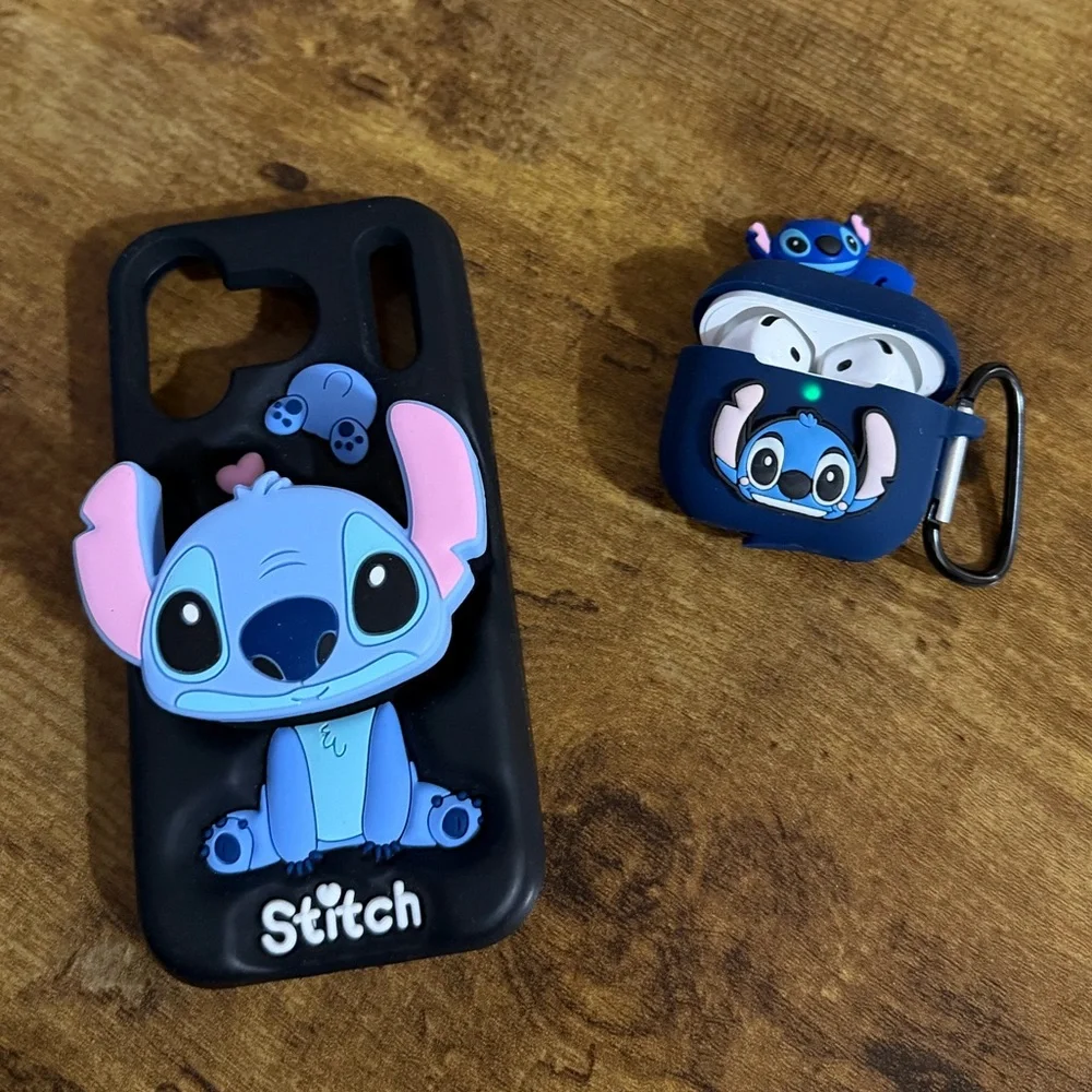 Stitch Iphone 17 pro case& Airpods 4 case